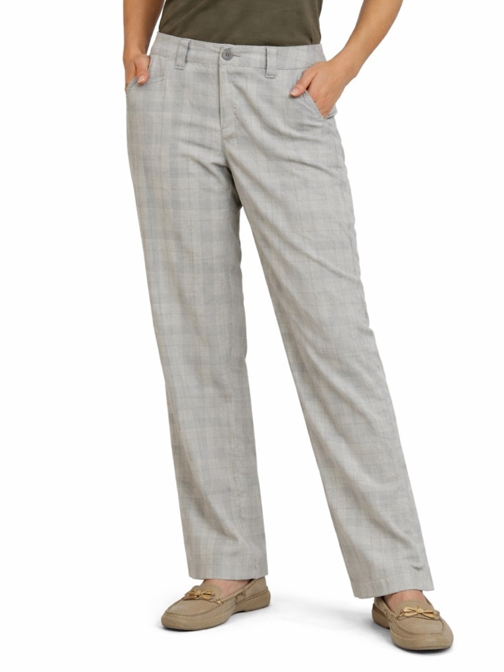 Patagonia Light Gray Plaid Boot Cut Pants